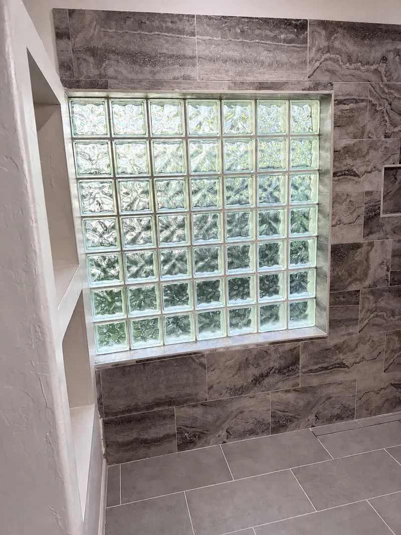 Glass block window in the shower, Bathroom Renovation 1 by Altitude Renovation